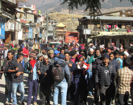 Locals demonstrate against security bodies in Jumla